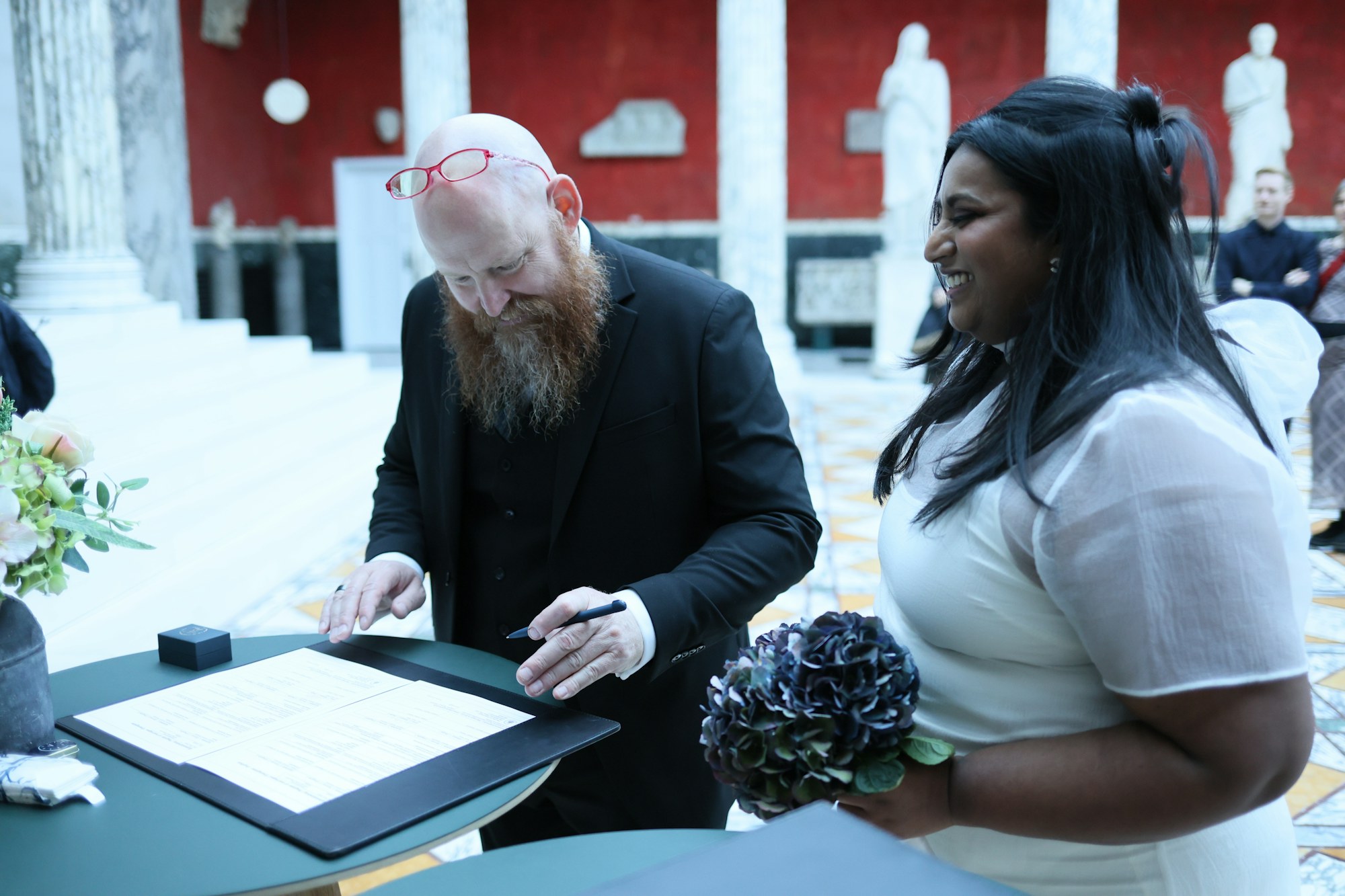 Marriage certificate being signed